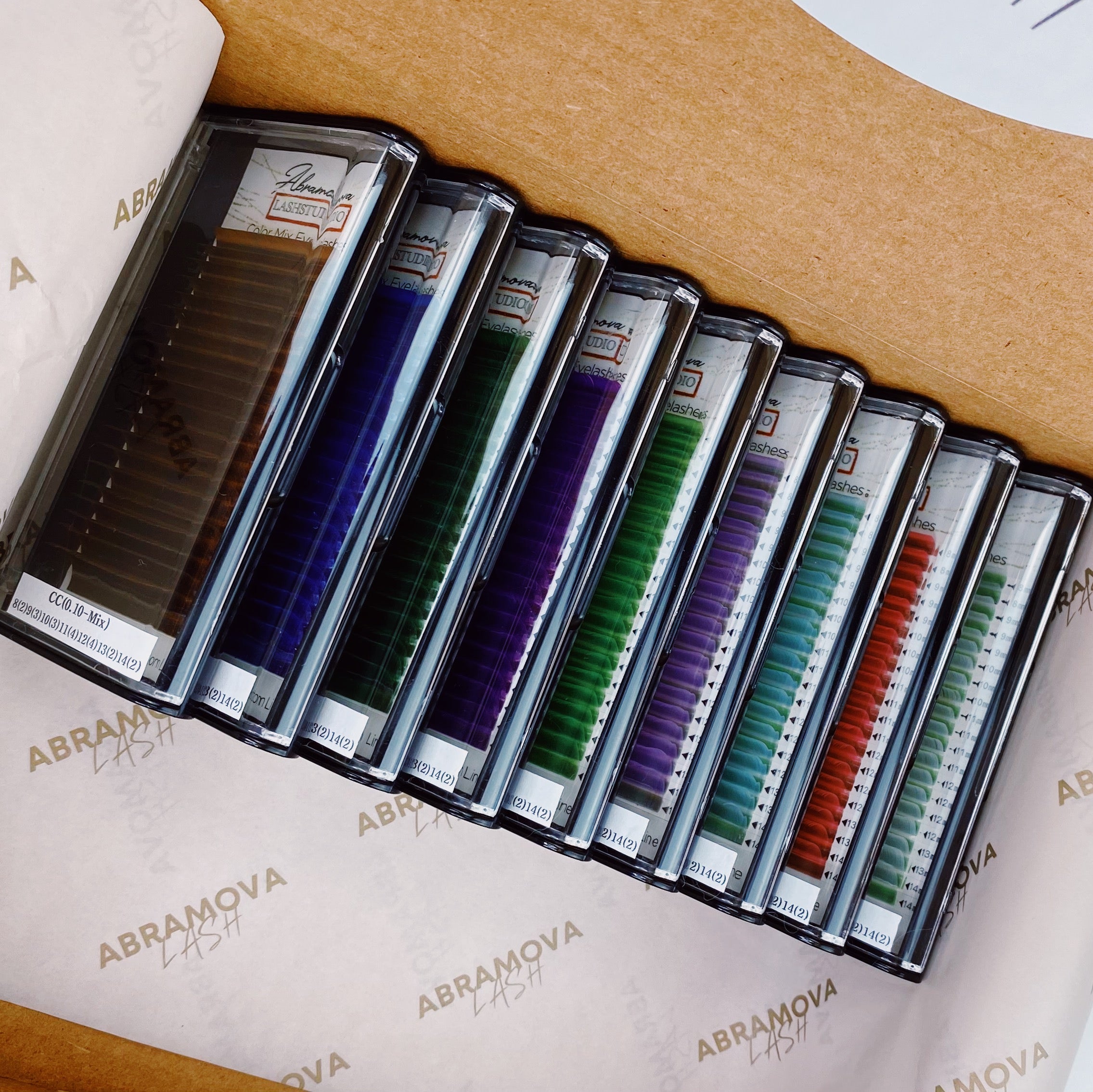 Colour lashes bundle (9 colours)